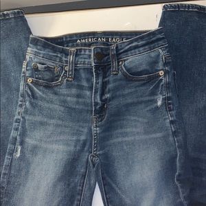 American Eagle Blue Skinny Jeans High Rise